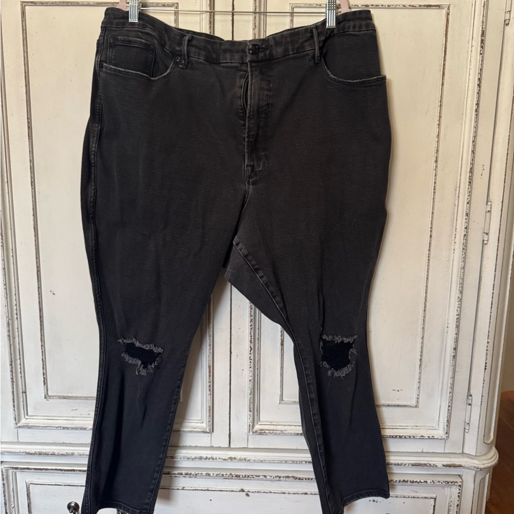 Good American Black Ankle Jeans